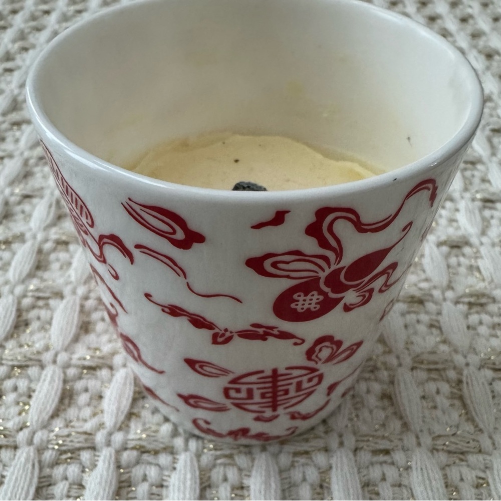 Red and White Ceramic Art Cup